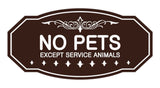 Victorian No Pets Except Service Animals Sign