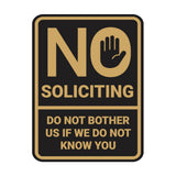 Portrait Round No Soliciting Do Not Bother Us If We Do Not Know You Wall or Door Sign