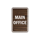 Portrait Round Main Office Sign with Adhesive Tape, Mounts On Any Surface, Weather Resistant