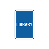 Portrait Round Library Sign with Adhesive Tape, Mounts On Any Surface, Weather Resistant