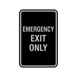 Portrait Round Emergency Exit Only Sign with Adhesive Tape, Mounts On Any Surface, Weather Resistant