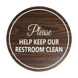 Signs ByLITA Circle Please Help Keep Our Restroom Clean Sign
