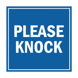 Square Please Knock Sign with Adhesive Tape, Mounts On Any Surface, Weather Resistant