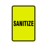 Portrait Round Sanitize Sign