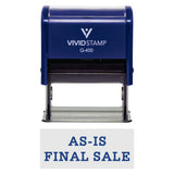 Blue AS-IS FINAL SALE Self-Inking Office Rubber Stamp