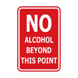 Signs ByLITA Portrait Round no alcohol beyond this point Sign