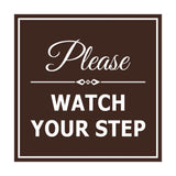 Signs ByLITA Square Classy Please Watch Your Step Sign with Adhesive Tape, Mounts On Any Surface, Weather Resistant, Indoor/Outdoor Use