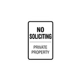 Portrait Round No Soliciting Private Property Sign