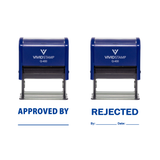 APPROVED / REJECTED By Date Self Inking Rubber Stamp - 2 PACK