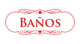 Signs ByLITA Designer Spanish Baños Sign