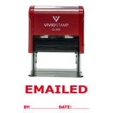 Red Emailed By Date Self Inking Rubber Stamp