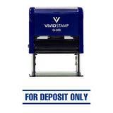 Blue For Deposit Only W/Bars Self-Inking Office Rubber Stamp