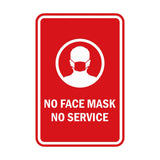Signs ByLITA Portrait Round No Face Mask No Service Sign