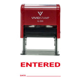 ENTERED with Date Line Self Inking Rubber Stamp