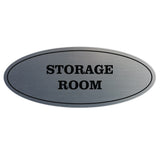 Brushed Silver Oval STORAGE ROOM Sign