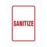 Portrait Round Sanitize Sign
