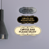 Designer Coffee Bar Please Enjoy Wall or Door Sign