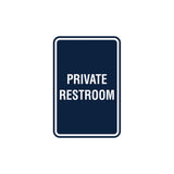 Portrait Round Private Restroom Sign with Adhesive Tape, Mounts On Any Surface, Weather Resistant