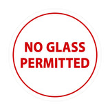 Signs ByLITA Circle No Glass Permitted Sign