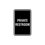Portrait Round Private Restroom Sign with Adhesive Tape, Mounts On Any Surface, Weather Resistant