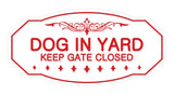 Victorian Dog In Yard Keep Gate Closed Sign