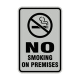 Portrait Round No Smoking On Premises Sign