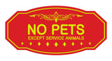 Victorian No Pets Except Service Animals Sign