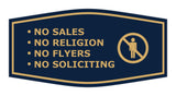 Fancy No Sales, No Religion, No Flyers, No Soliciting Wall or Door Sign