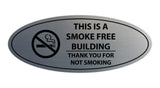 Oval THIS IS A SMOKE FREE BUILDING THANK YOU FOR NOT SMOKING Sign