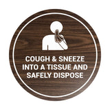 Signs ByLITA Circle Cough & Sneeze Into A Tissue And Safely Dispose Sign