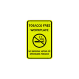 ByLITA Tobacco Free Workplace No Smoking, Vaping Or Smokeless Tobacco Sign