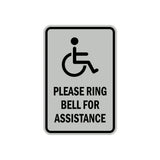 Portrait Round Please Ring Bell For Assistance Sign