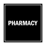 Square Pharmacy Sign with Adhesive Tape, Mounts On Any Surface, Weather Resistant