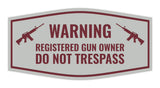 Fancy Warning Registered Gun Owner Do Not Trespass Sign