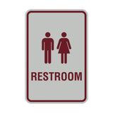 Portrait Round Unisex Restroom Sign with Adhesive Tape, Mounts On Any Surface, Weather Resistant