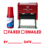 Faxed Emailed By Date Self Inking Rubber Stamp Combo with Refill