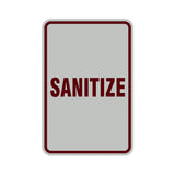 Portrait Round Sanitize Sign