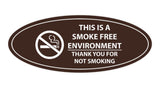 Oval THIS IS A SMOKE FREE ENVIRONMENT THANK YOU FOR NOT SMOKING Sign