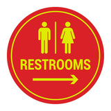 Signs ByLITA Circle Restrooms Right Arrow Sign