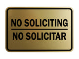 Signs ByLITA Classic Framed No Soliciting No Solicitar Sign
