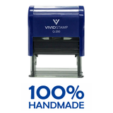 Blue 100% Handmade Self Inking Rubber Stamp