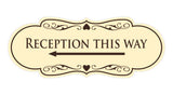 Designer Reception This Way Left Arrow Wall or Door Sign
