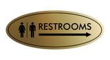 Signs ByLITA Oval Restrooms Right Arrow Sign