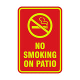 Portrait Round No Smoking On Patio Sign