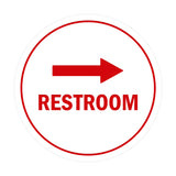 Signs ByLITA Circle Restroom Right Arrow Sign