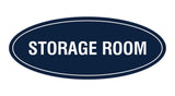 Navy Blue / White Oval Storage Room Sign