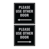 Signs ByLITA Square please use other door sign set with Adhesive Tape, Mounts On Any Surface, Weather Resistant, Indoor/Outdoor Use