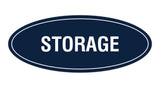 Navy Blue / White Oval STORAGE Sign