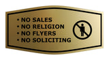Fancy No Sales, No Religion, No Flyers, No Soliciting Wall or Door Sign