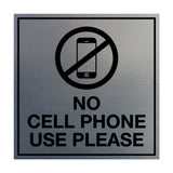 Signs ByLITA Square No Cell Phone Use Please Sign with Adhesive Tape, Mounts On Any Surface, Weather Resistant, Indoor/Outdoor Use